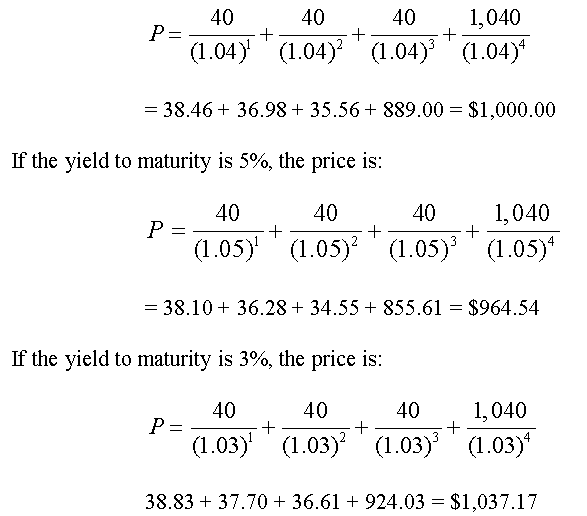 Coupon rate bond formula
