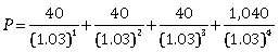 Bond valuation with 3% discount rate