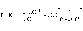 Example of valuating bonds using the present value of an annuity formula