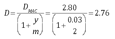 Example of computing Modified Duration using Macaulay Duration