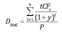 Macaulay Duration Formula