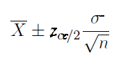 Confidence Intervals for a mean when we know the true population standard deviation